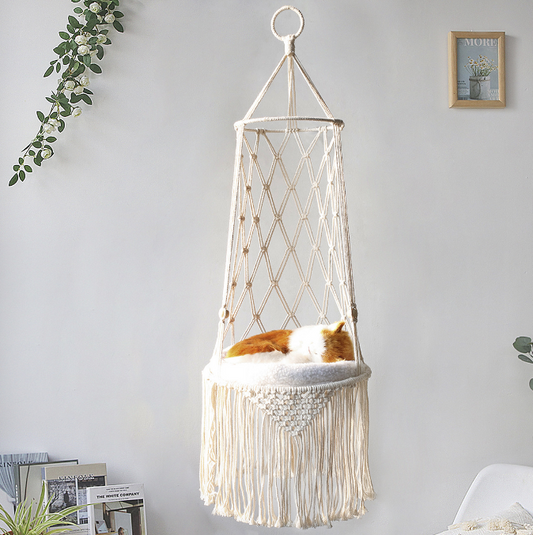 Hand Woven Hanging Cat Hammock
