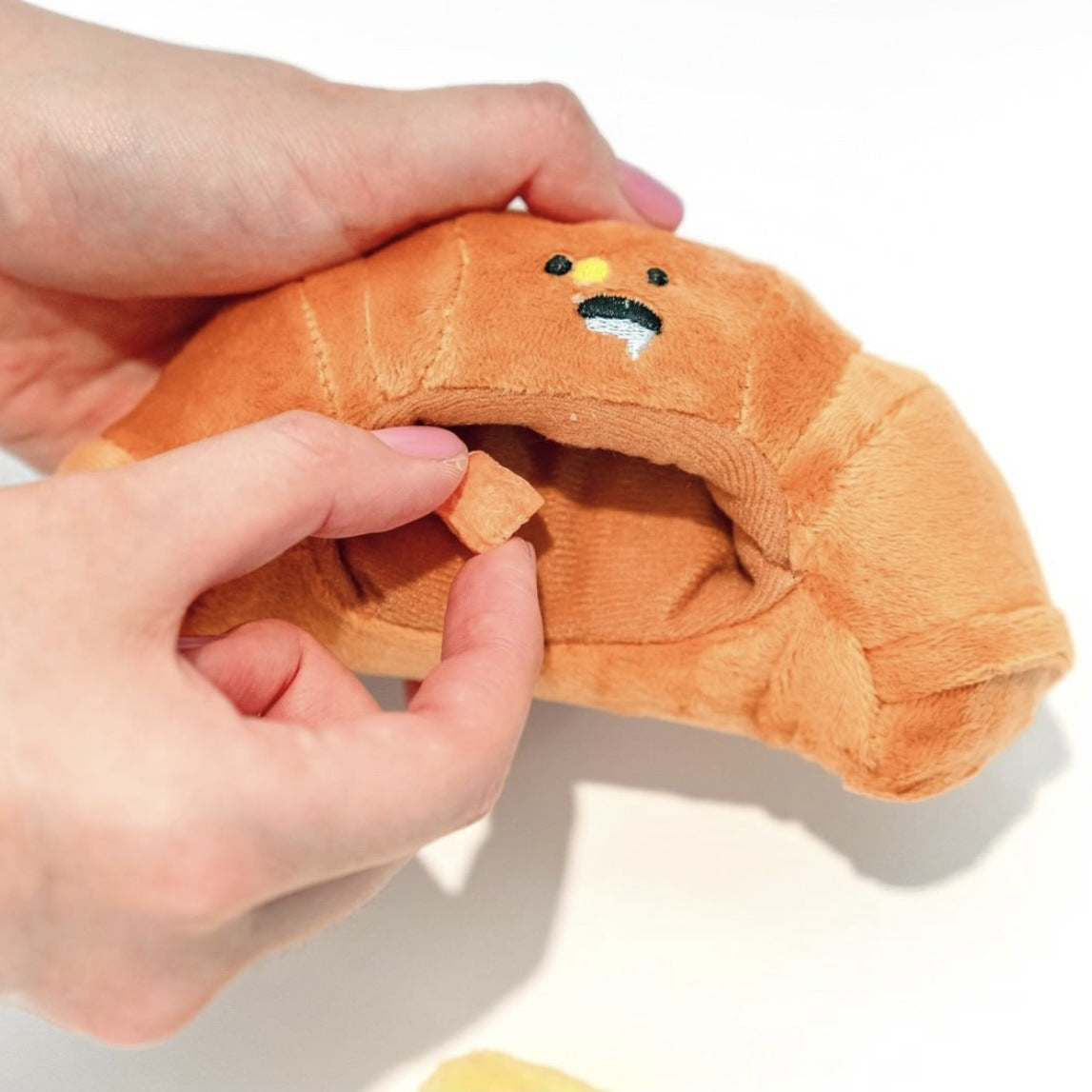 Croissant Hidden Food Sniffing Dog Toy with Squeaker