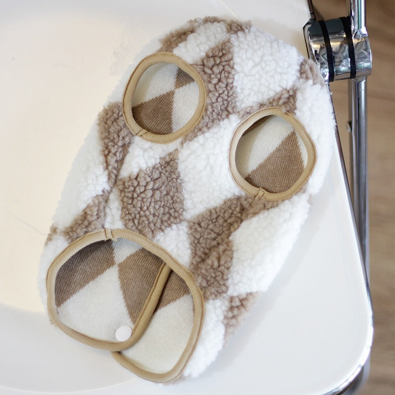 Checkered Fleece Pet Vest