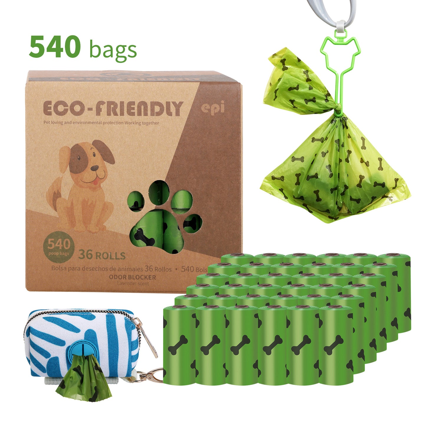 EPI Dog Poop Bags, Poop Bag Dispenser