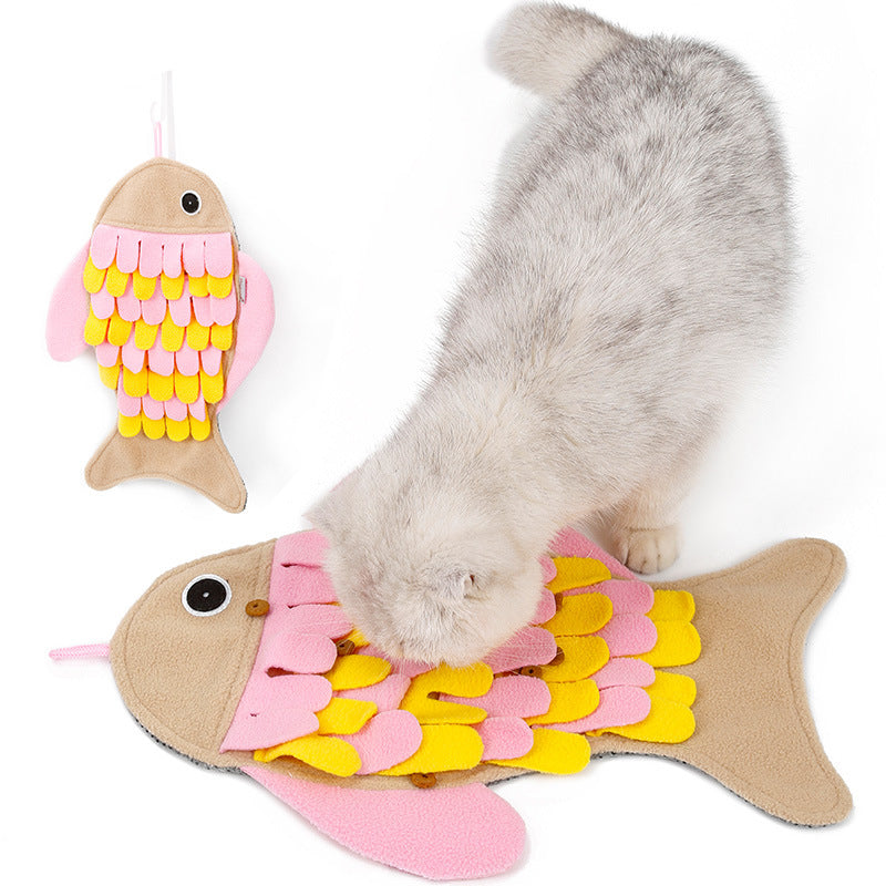 Fish-Shaped Cat Sniffing Pad, Food Puzzle