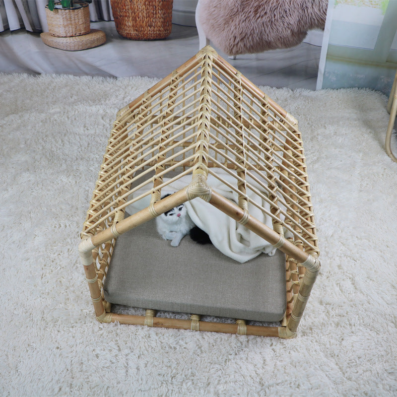 Handmade Oversized Rattan Woven Cat Nest