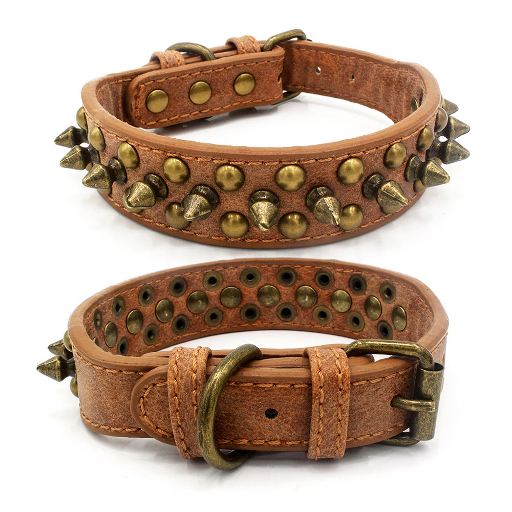 Antique Copper Rivet Pet Collar