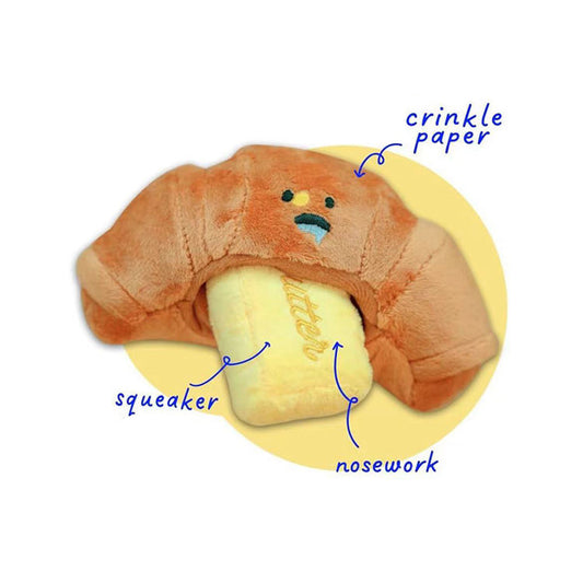 Croissant Hidden Food Sniffing Dog Toy with Squeaker