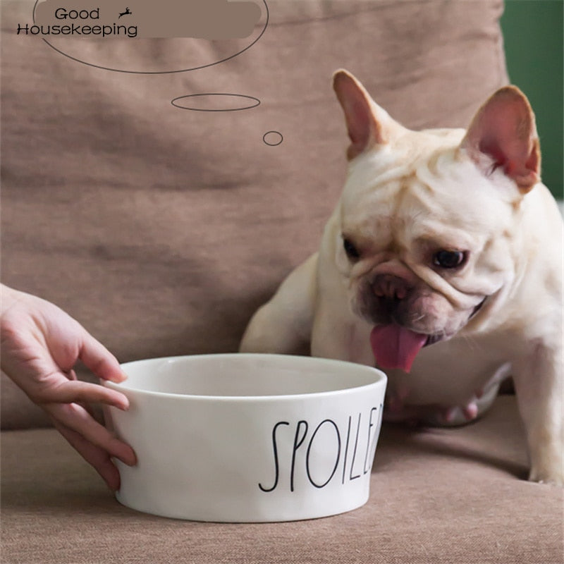 "Spoiled" Ceramic Food and Water Pet Bowls