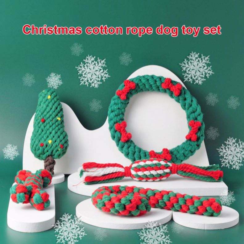 Christmas Themed Rope Dog Chew Toy