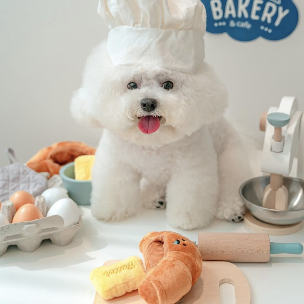 Croissant Hidden Food Sniffing Dog Toy with Squeaker