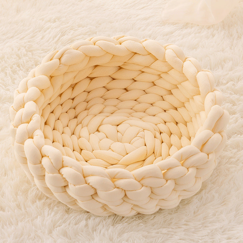 Filled Cotton Hand-Woven Cat Bed