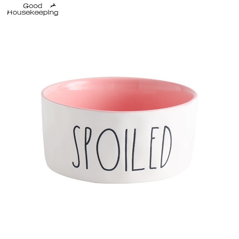 "Spoiled" Ceramic Food and Water Pet Bowls
