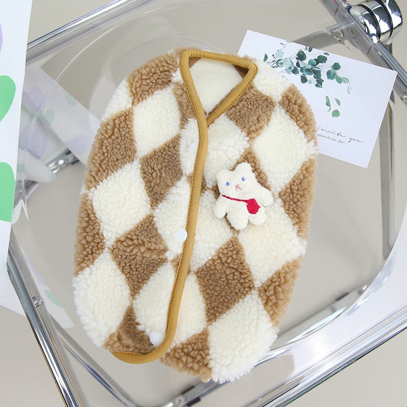 Checkered Fleece Pet Vest