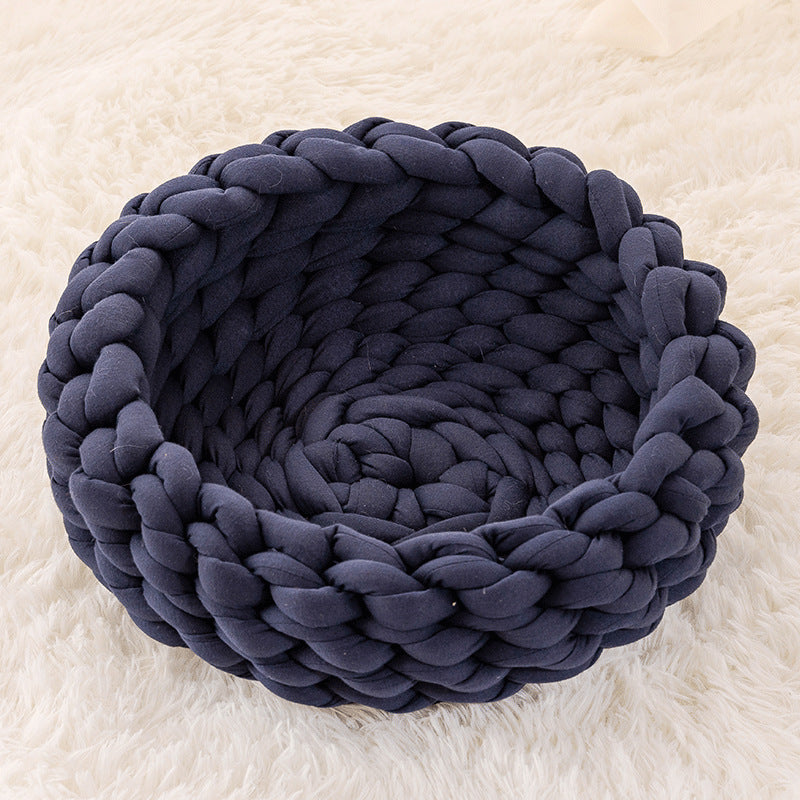 Filled Cotton Hand-Woven Cat Bed