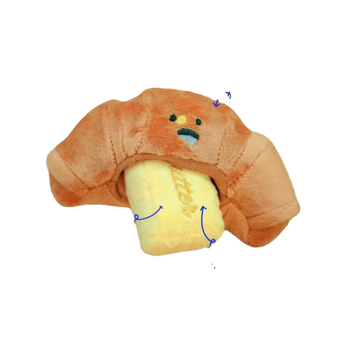 Croissant Hidden Food Sniffing Dog Toy with Squeaker