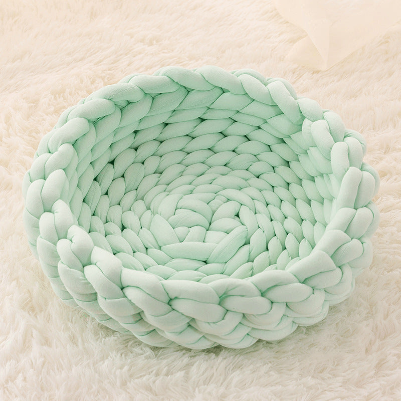 Filled Cotton Hand-Woven Cat Bed