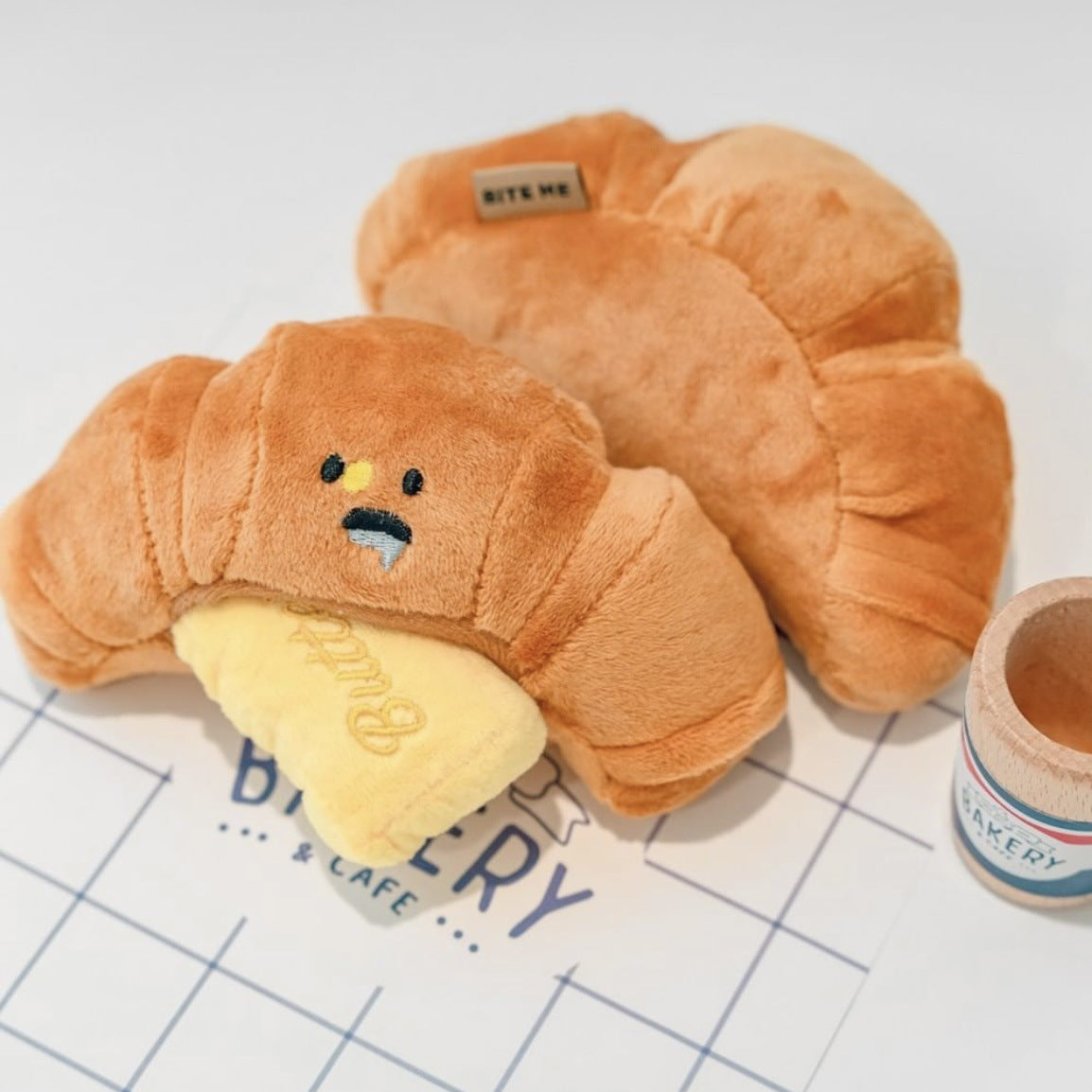Croissant Hidden Food Sniffing Dog Toy with Squeaker