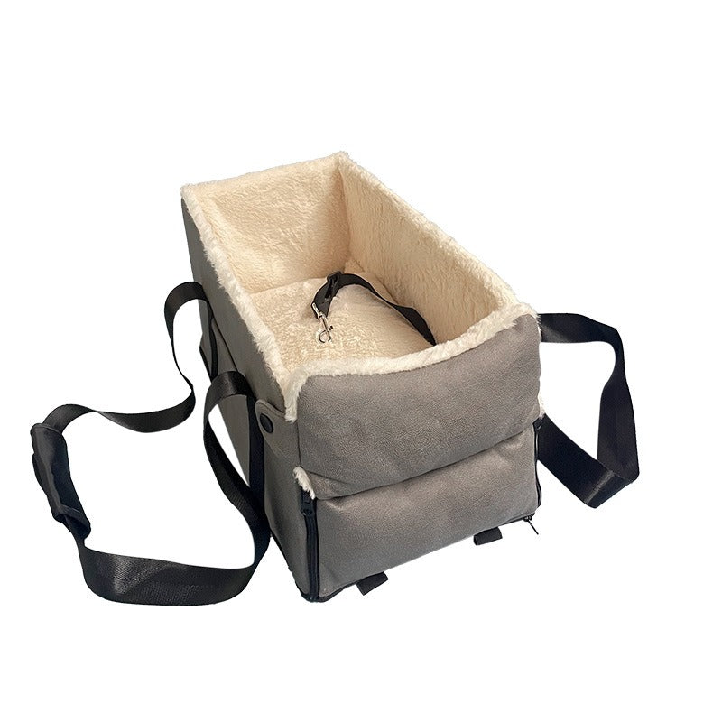 Portable Dog Car Seat with Clip-On Safety Leash