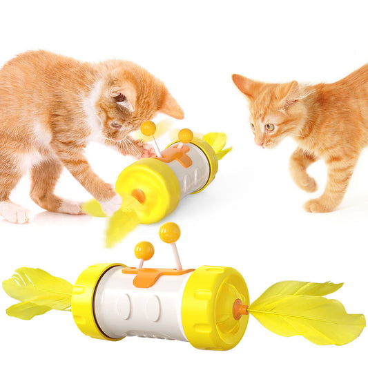 Cat Stick Feather Tumbler Toy