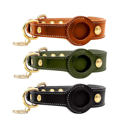 Leather Apple Airtag Dog Collar