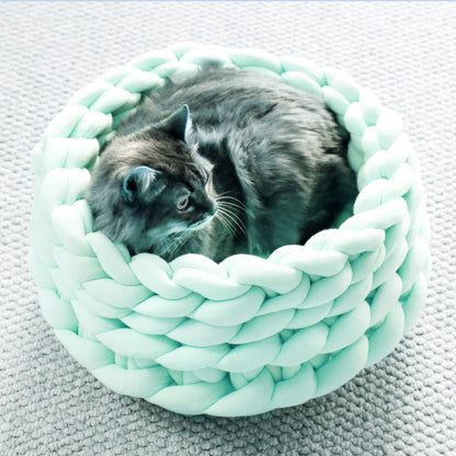 Filled Cotton Hand-Woven Cat Bed