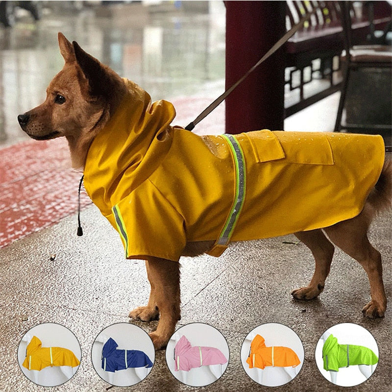 High Visibility Reflective Dog Raincoat