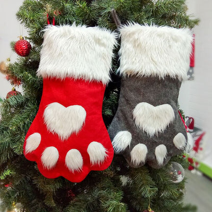 Dog Paw Christmas Stocking