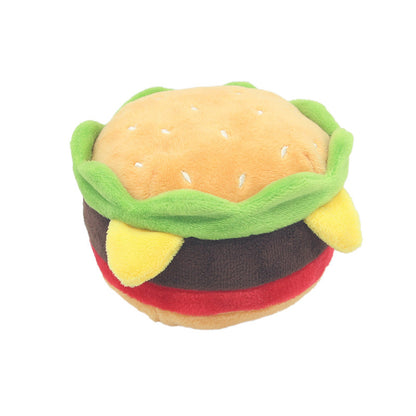 Fast Food Plush Dog Toy, Hamburger, French Fries, Pizza, Milkshake Cup