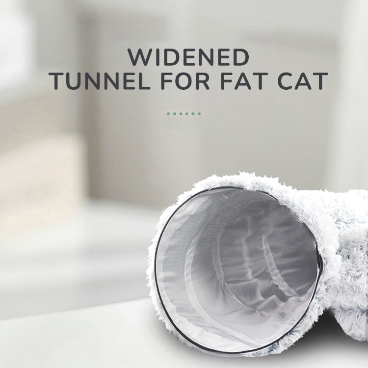 2-in-1 Cat Bed, Interactive Plush Cat Tunnel Bed