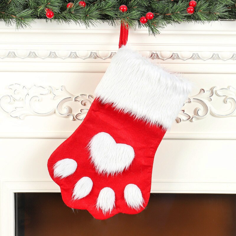 Dog Paw Christmas Stocking