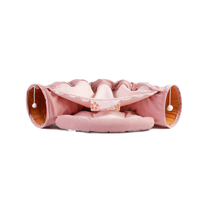 Foldable Cat Tunnel, Cat Villa Detachable Bed