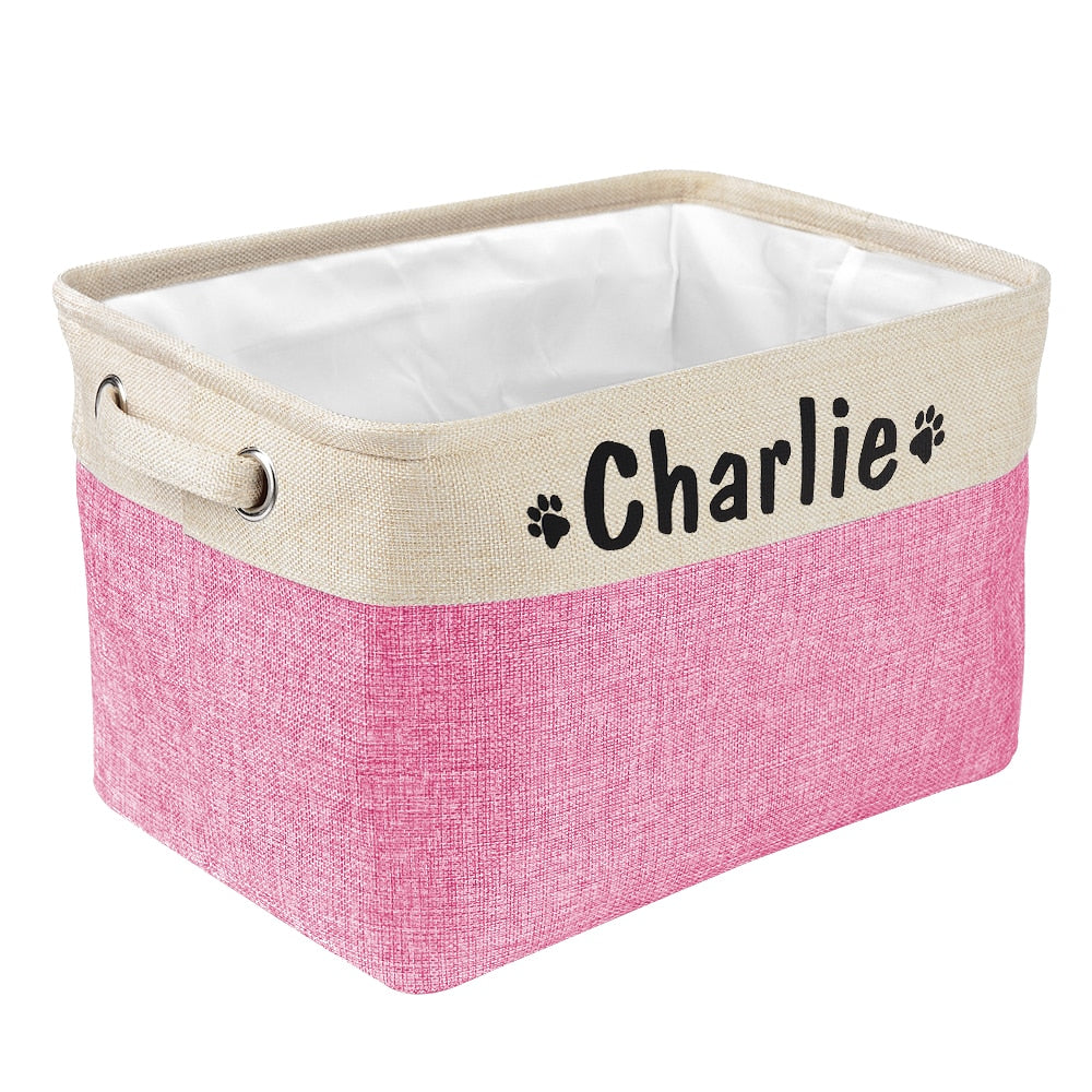 Foldable Canvas Linen Storage Bin for Dog Toys