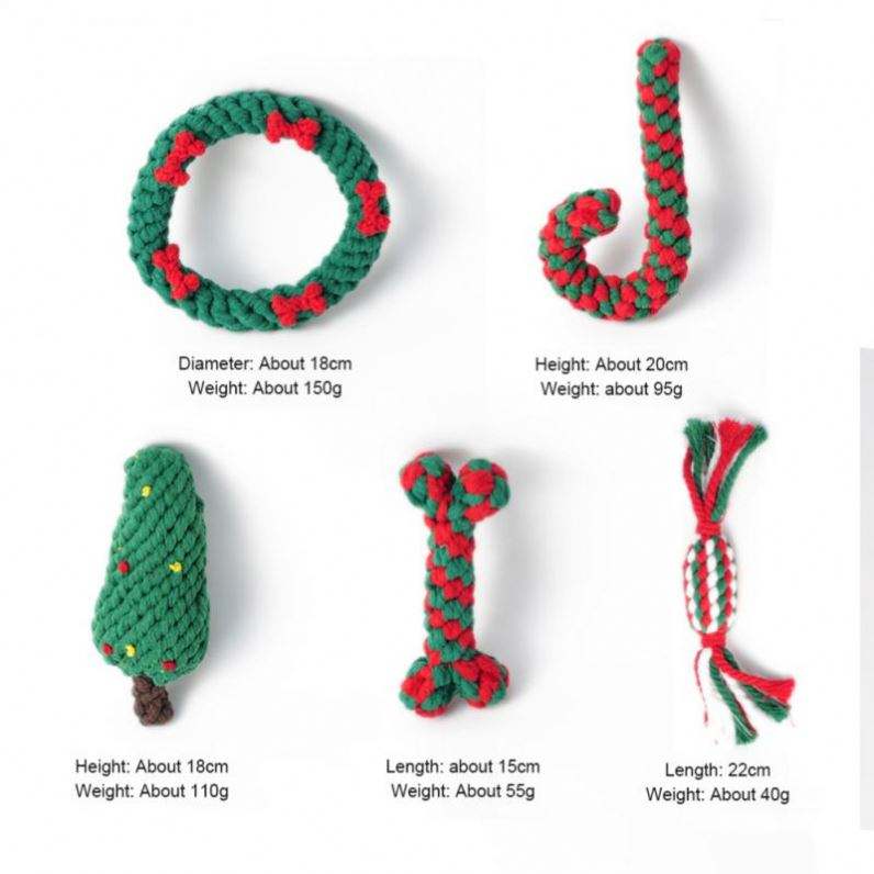 Christmas Themed Rope Dog Chew Toy
