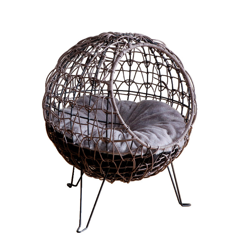 Cat Nest, Semi Closed Rattan Woven Cat Bed