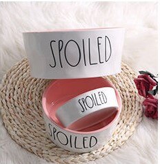 "Spoiled" Ceramic Food and Water Pet Bowls