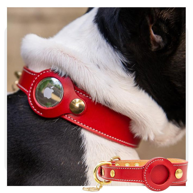 Leather Apple Airtag Dog Collar