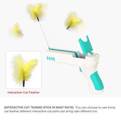 Cat Toy with Feather & Ball, Cat Stick Gun