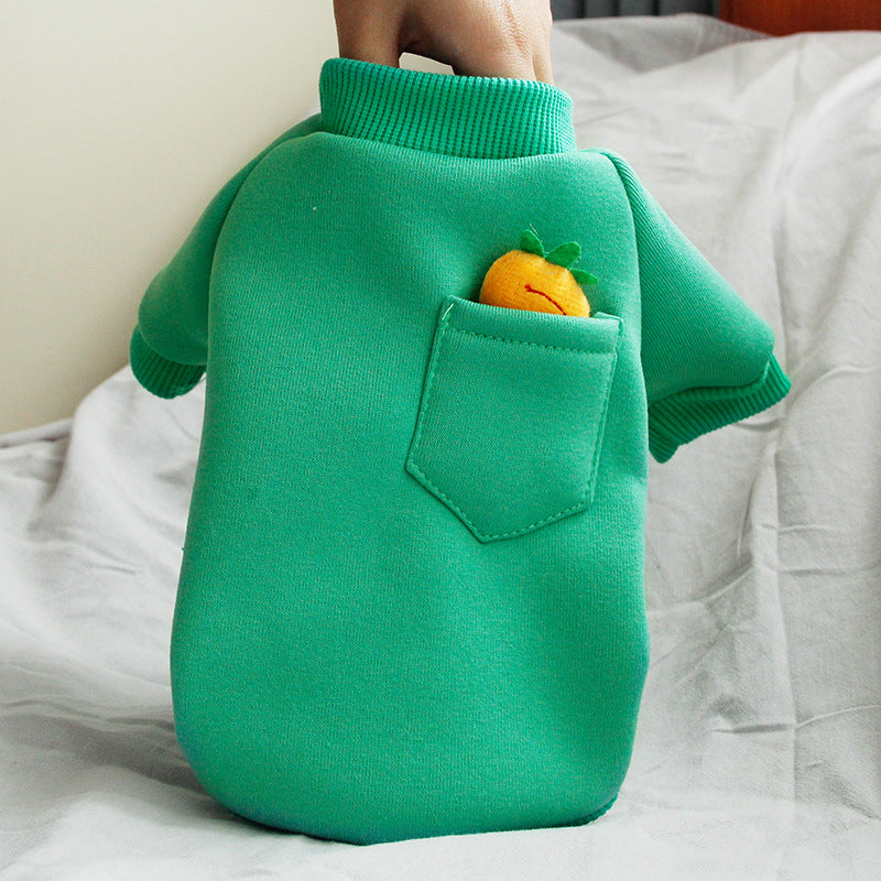 Carrot Dog Sweater with Pocket