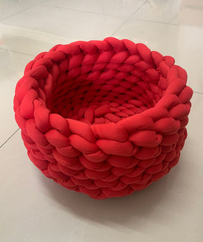 Filled Cotton Hand-Woven Cat Bed