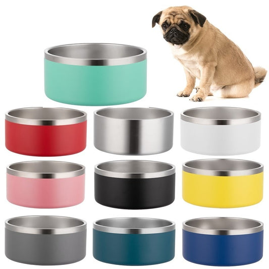 Stainless Steel Round Double Layer Dog Bowl