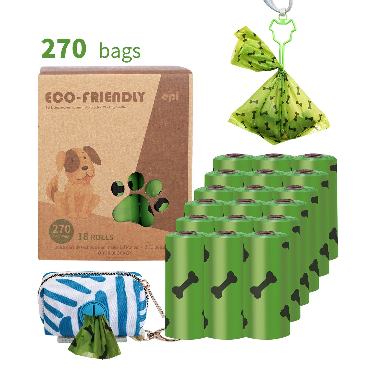 EPI Dog Poop Bags, Poop Bag Dispenser