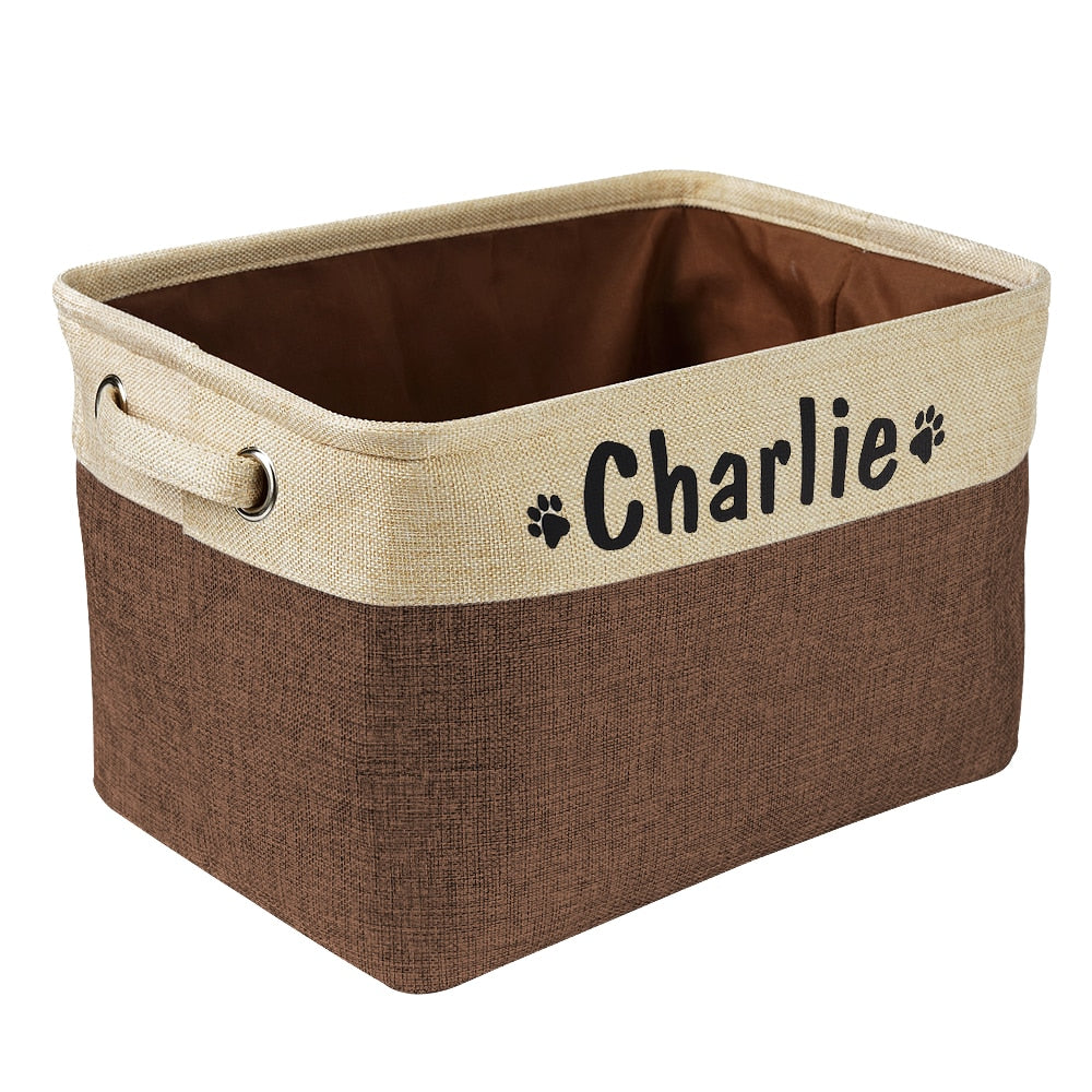 Foldable Canvas Linen Storage Bin for Dog Toys